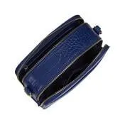 Crocodile Cobalt Square Cross Body Bag