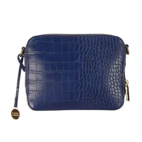 Crocodile Cobalt Square Cross Body Bag