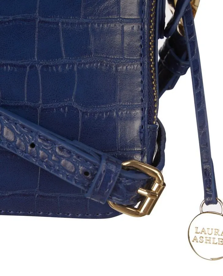 Crocodile Cobalt Square Cross Body Bag