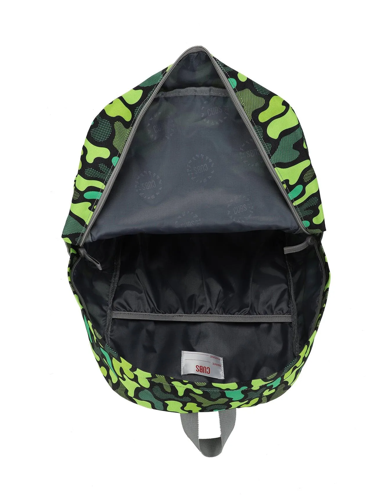 Cubs Neon Green Camo Junior Student Backpack