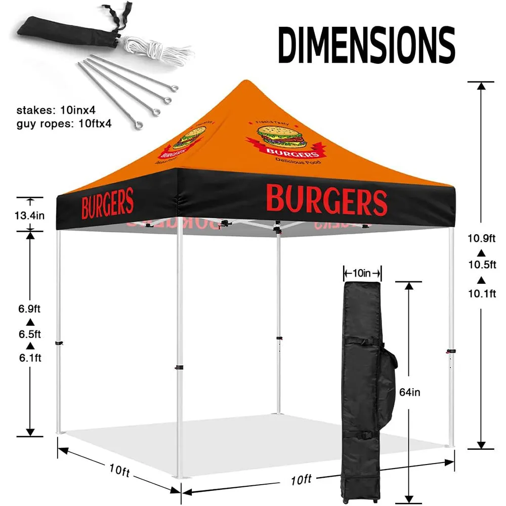 Custom 10x10 Canopy   Back Wall   2 Half Walls