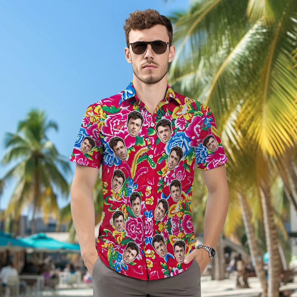 Custom Northeast Big Flower Hawaiian Shirts For Men - Chinese Dragon