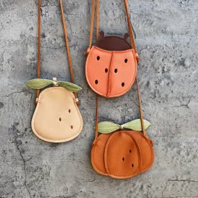 Cute Kids Mini Bags - Pear, LadyBug, Pumpkin Toddler Girls