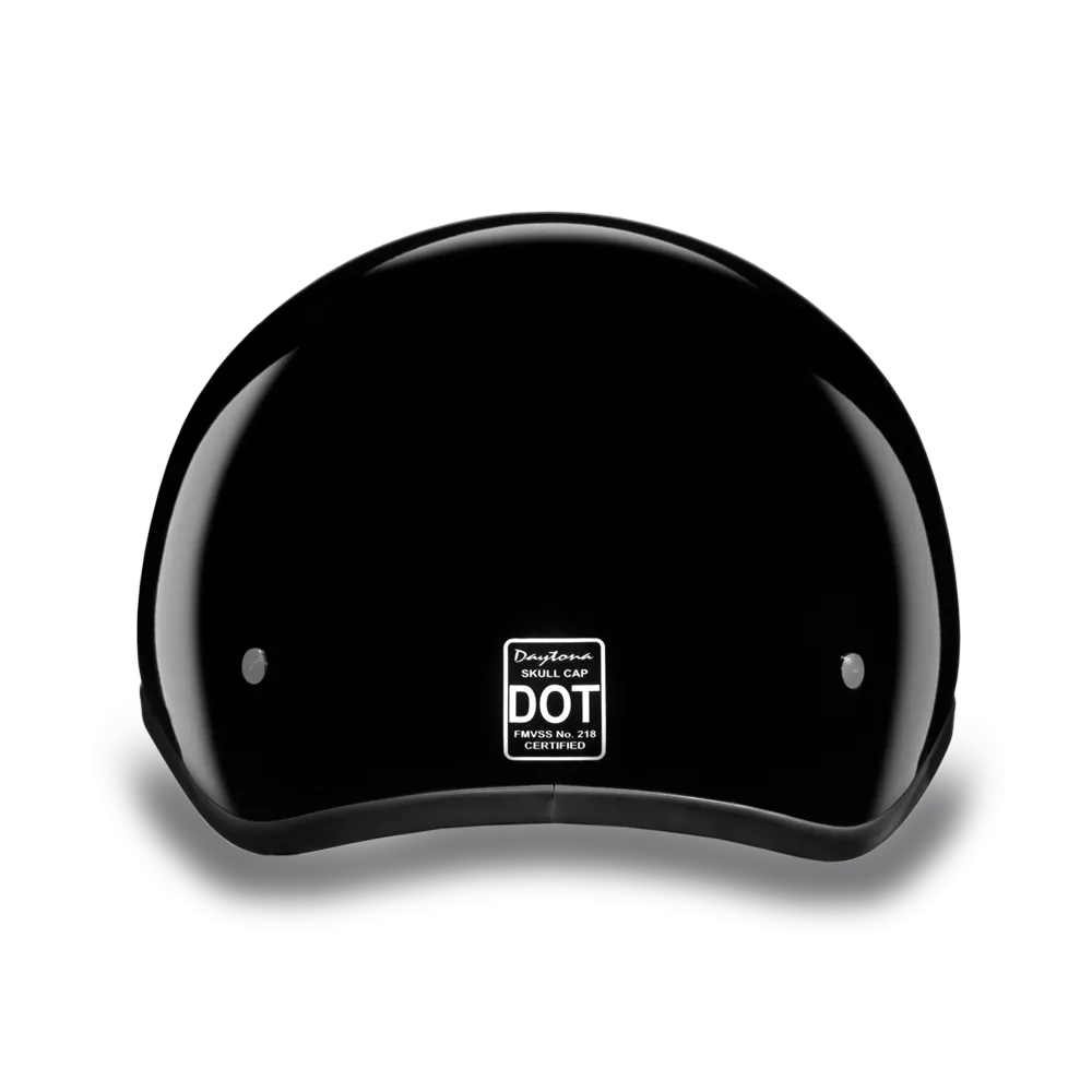 D1-A D.O.T. DAYTONA SKULL CAP- HI-GLOSS BLACK