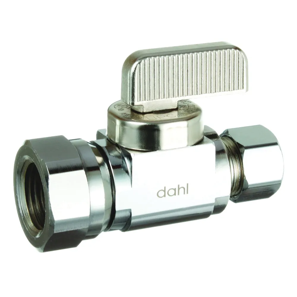 DAHL mini-ball 511-52-31-BAG Stop Valve, 3/8 in Connection, FIP x Compression, 250 psi Pressure, Manual Actuator