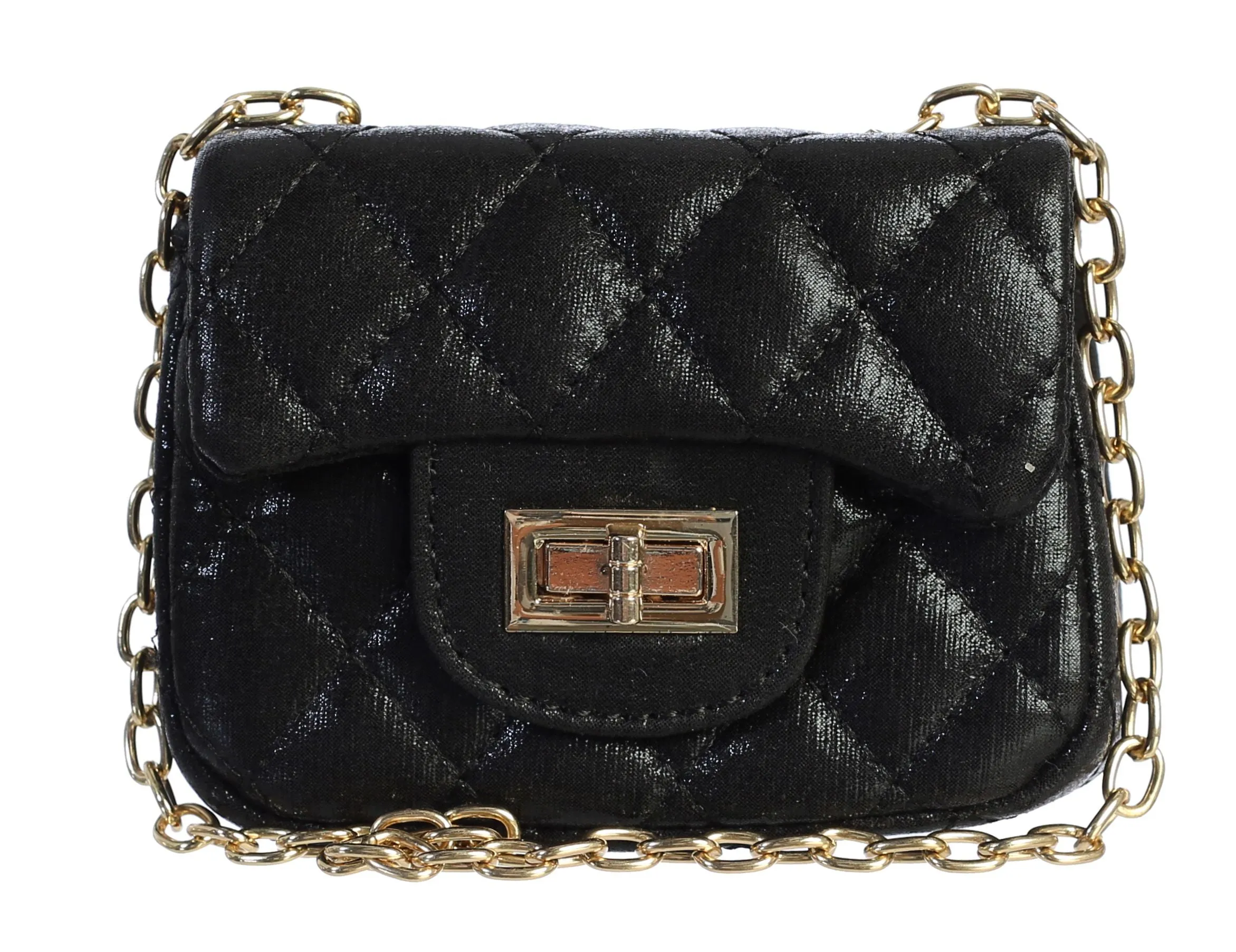 Dear Ellie Mini Metallic Handbag - Black