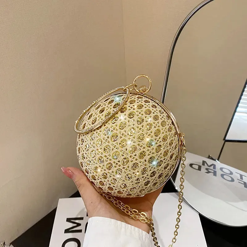 Diamond Round Chain Ball Bag