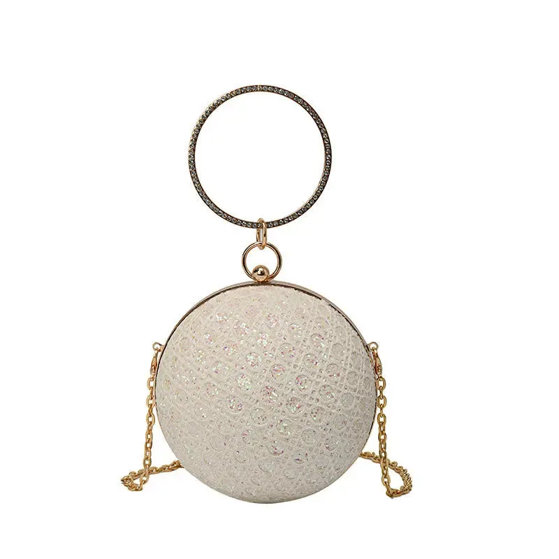 Diamond Round Chain Ball Bag