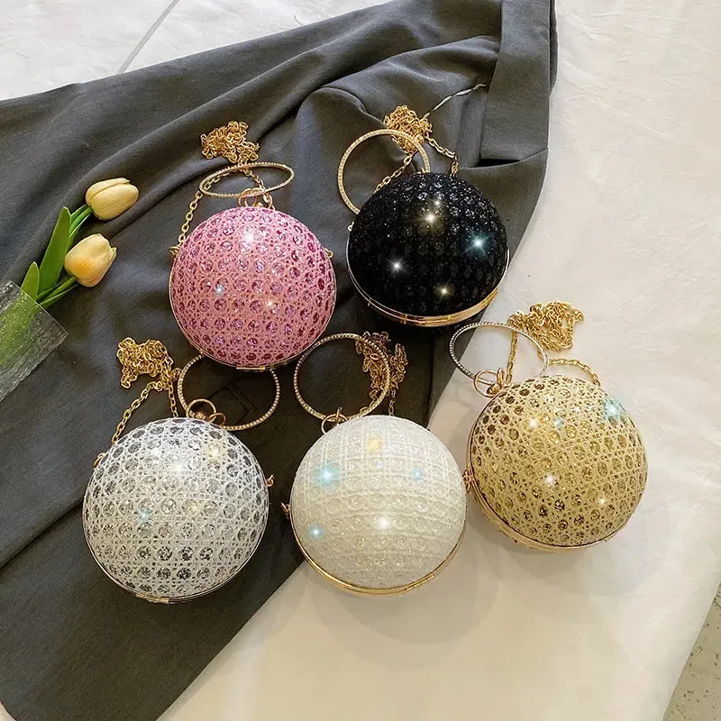 Diamond Round Chain Ball Bag