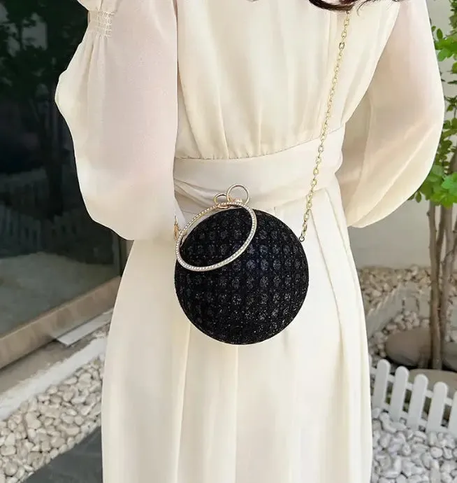 Diamond Round Chain Ball Bag