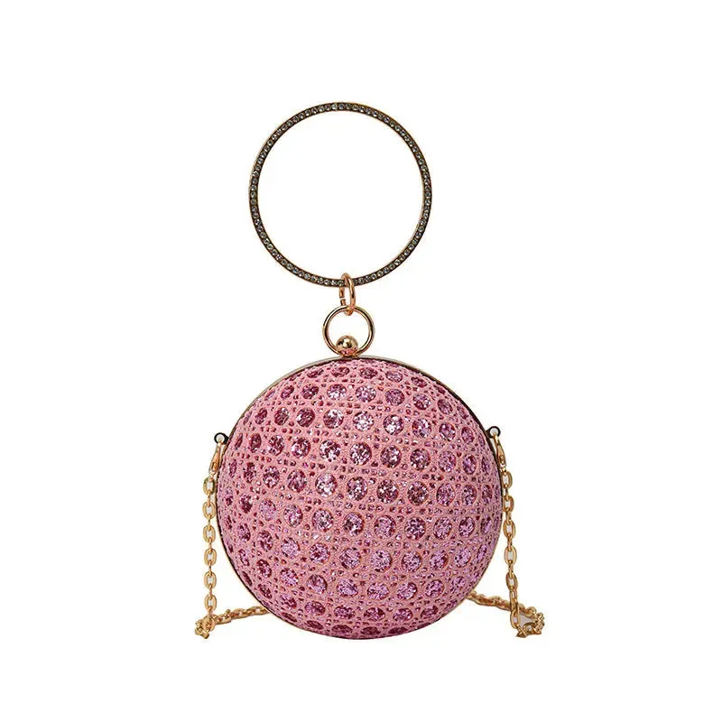 Diamond Round Chain Ball Bag