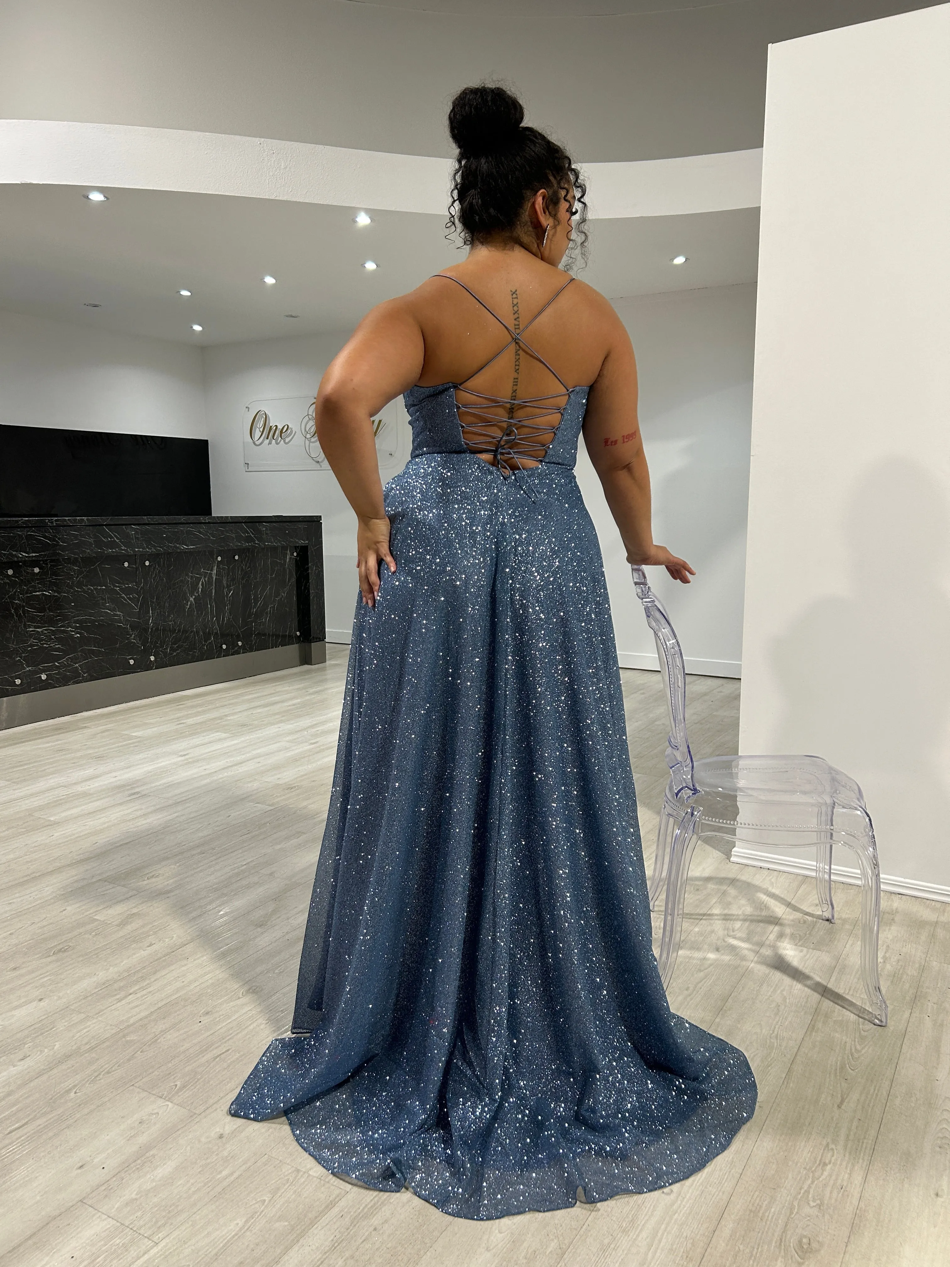 DREYA Curve Corset Glitter Ball Gown School Formal Dress