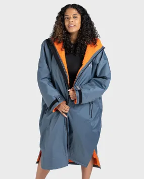 Dryrobe Advance Long Sleeve Changing Robe - Dark Grey and Orange