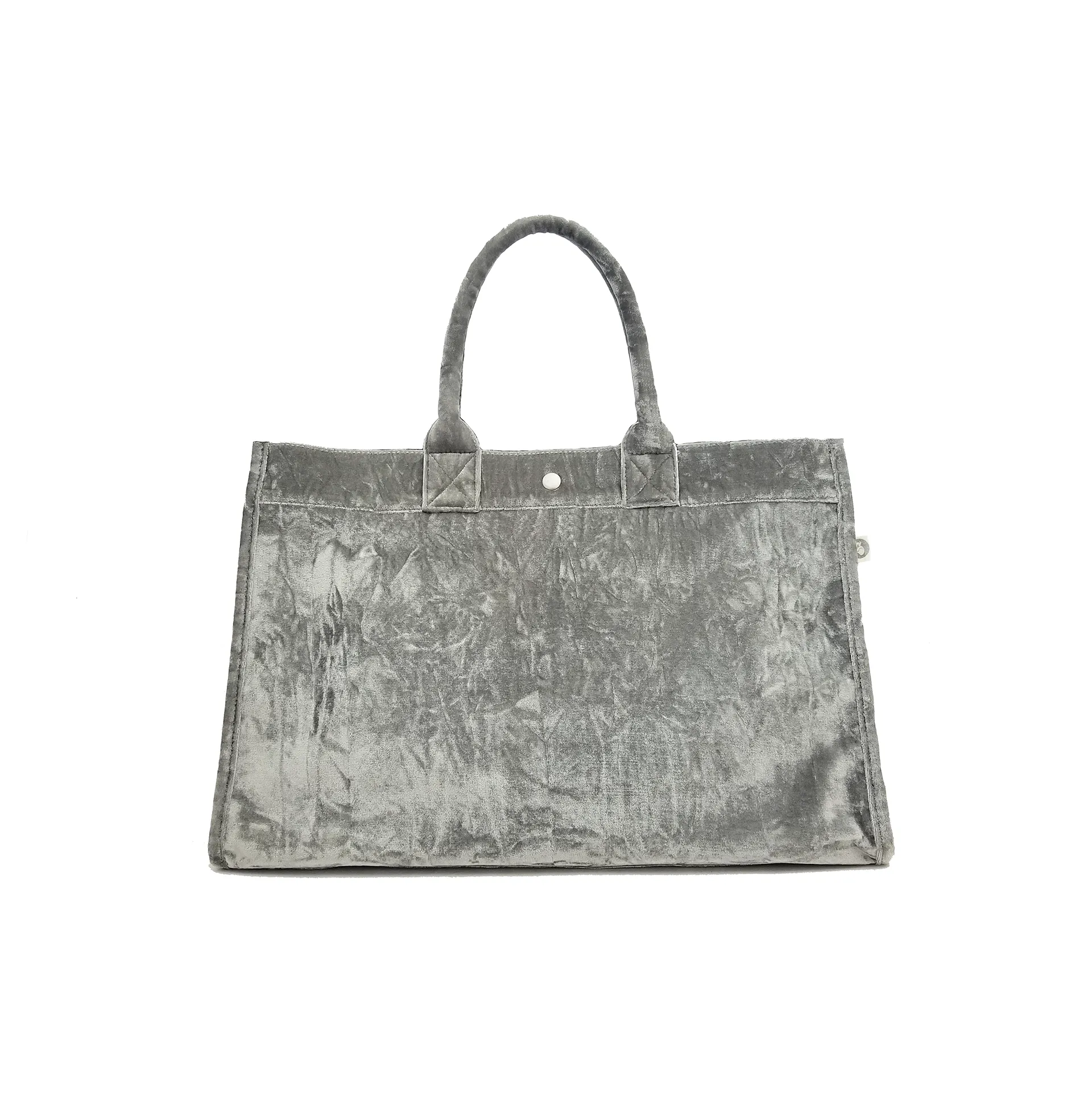 East West Bag: Grey Crushed Velvet