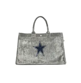 East West Bag: Grey Crushed Velvet