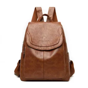 Eda - Anti-theft backpack made of leather