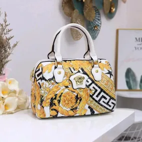 Elegant Explosive Style Ladies Boston Printed PU Leather Vintage Women Handbag