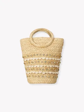 Embellished Raffia Bag