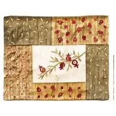 Embroidered Silk Tallit / Tallis Bag - Pomegranate Quilt in Red By Emanuel