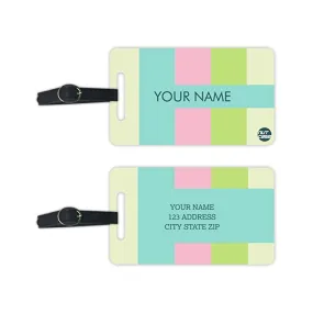 Fancy Custom Bag Tag Holders Add Name & Address Set of 2