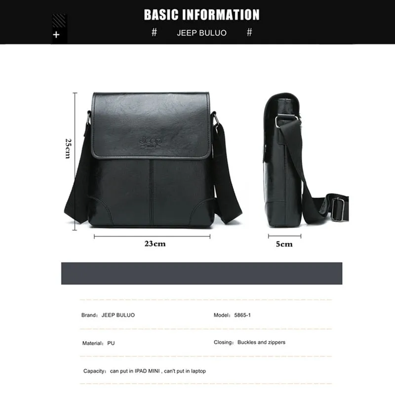 Fashion Men's Handbag Shoulder Bag Vintage PU Leather Retro Messenger Bag Stylish Casual Male Crossbody Shoulder Bags