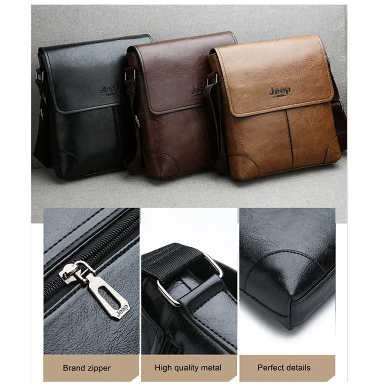 Fashion Men's Handbag Shoulder Bag Vintage PU Leather Retro Messenger Bag Stylish Casual Male Crossbody Shoulder Bags