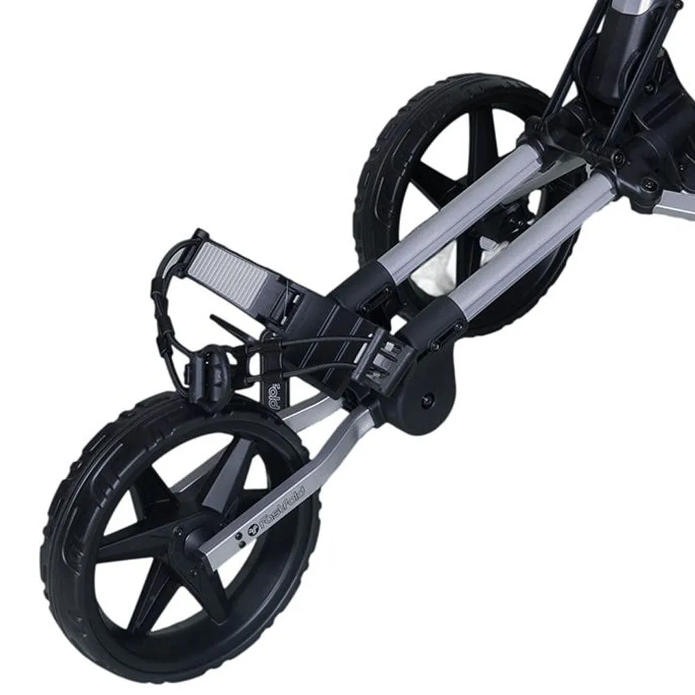 Fastfold Kliq 3-Wheel Push Trolley - Shiny Silver/Black