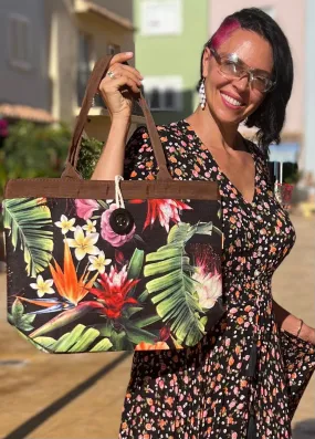 Floral Handbag Black