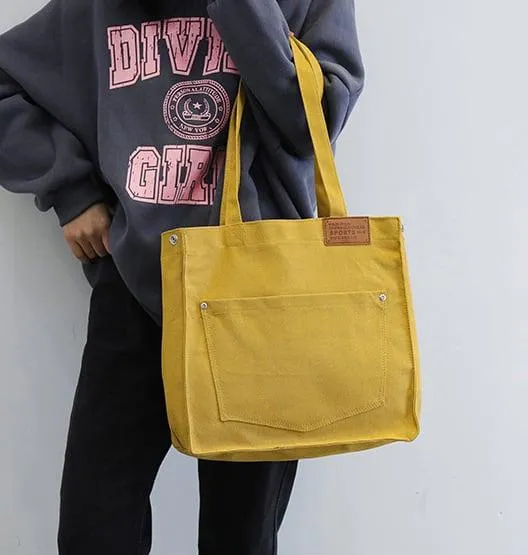 Functional Drawstring Canvas Tote Bag | Shoulder Bag | Hobo Bag