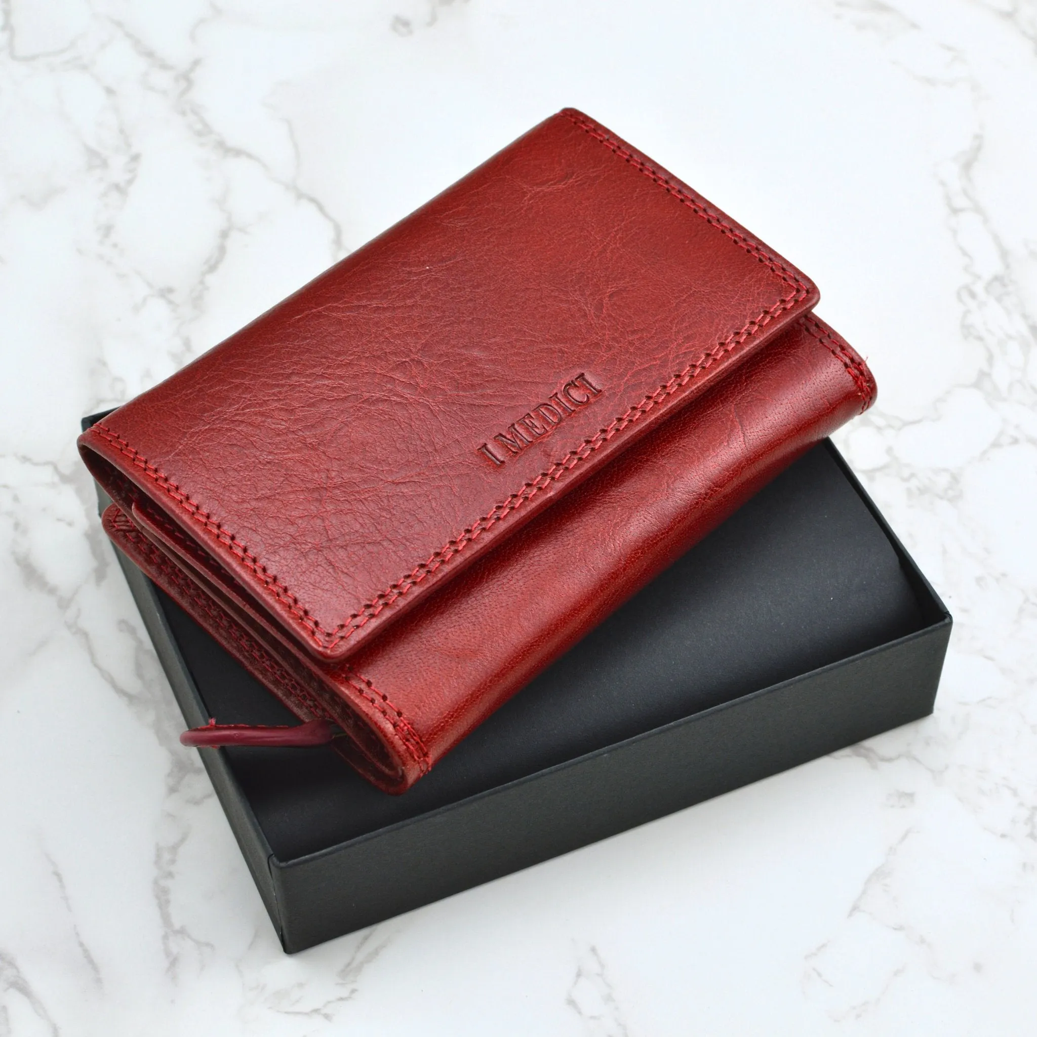 Gemma Women's Tri-fold Italian Leather Wallet