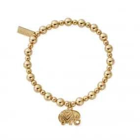 Gold Mini Small Ball Elephant Bracelet GBMSB4024