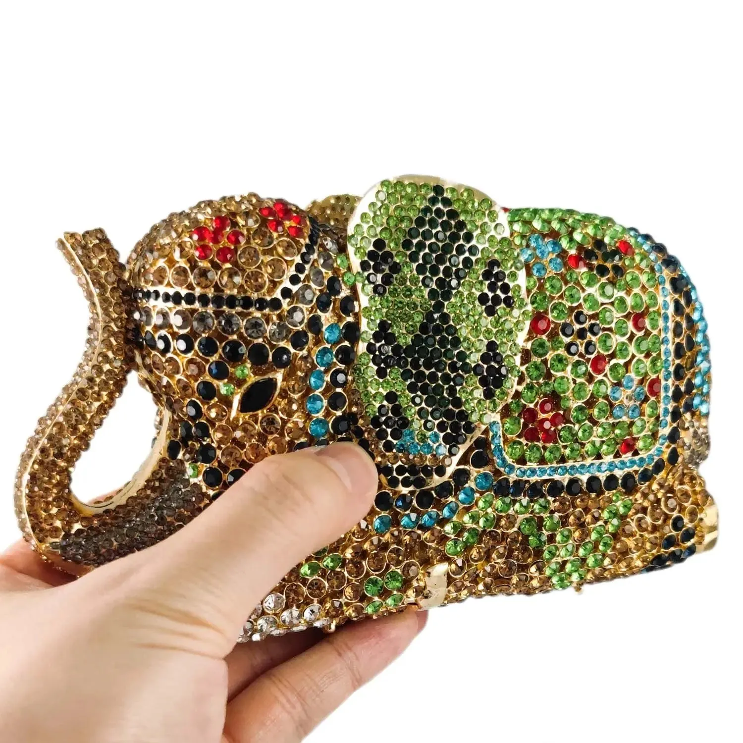 Green Elephant Clutch Party Cocktail Purse Evening Bags