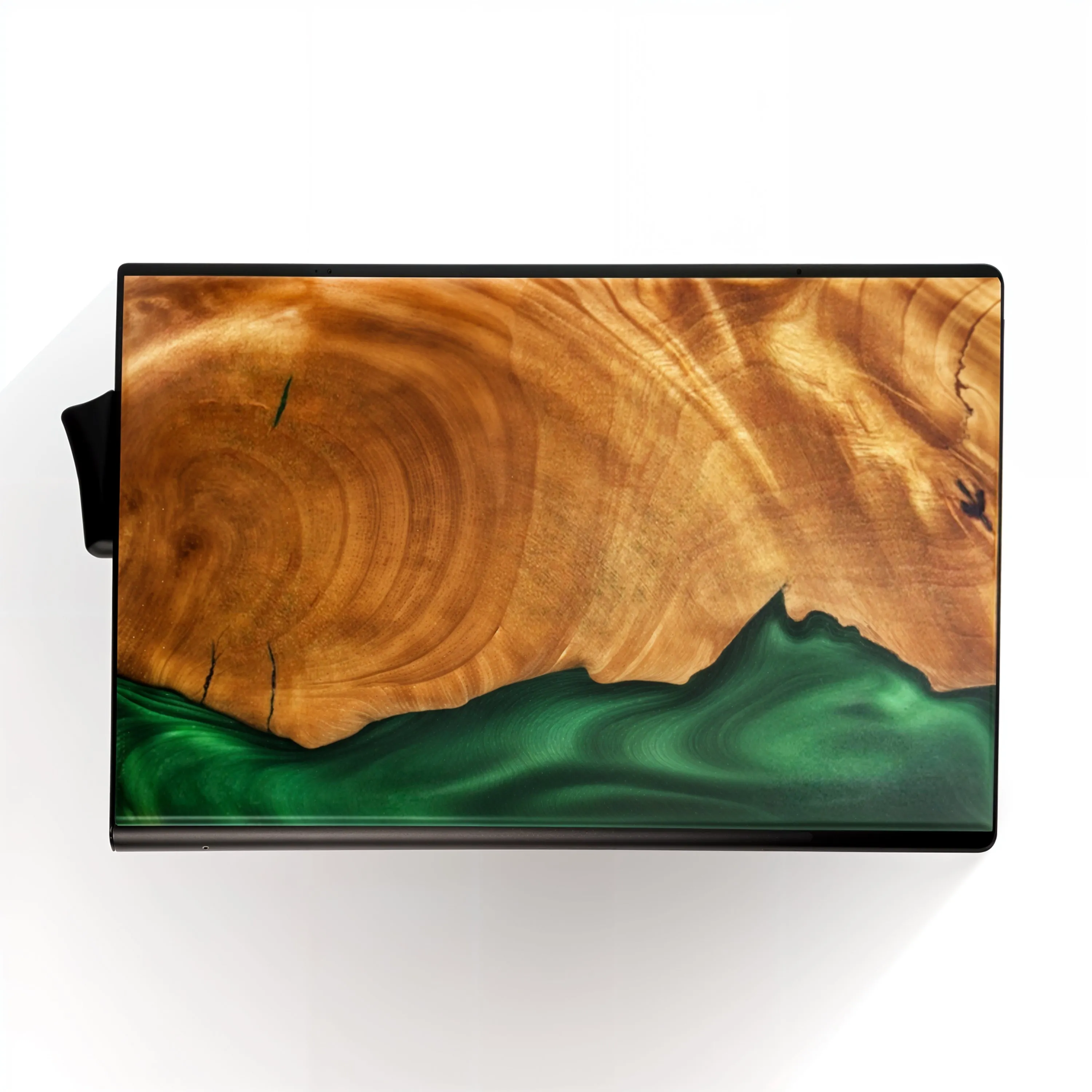 Green - Wood & Resin Smart Wallet (Pop-Up Card Holder)