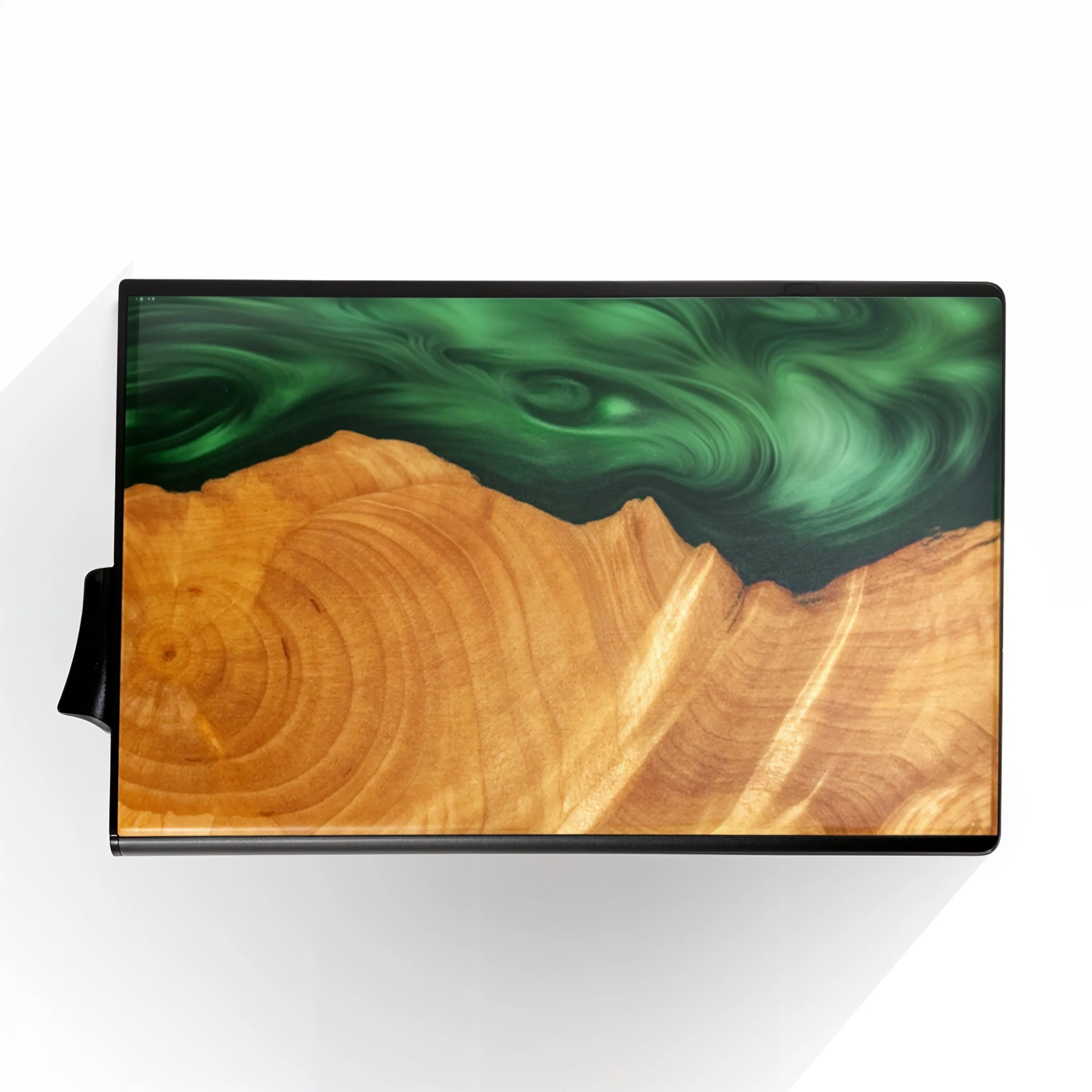 Green - Wood & Resin Smart Wallet (Pop-Up Card Holder)