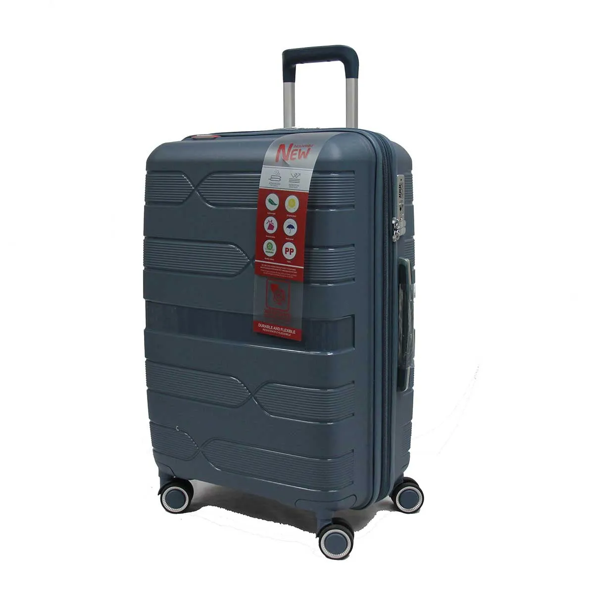 Helix Polypropylene Expandable Anti-theft Luggage with Spinner Wheels TSA Lock