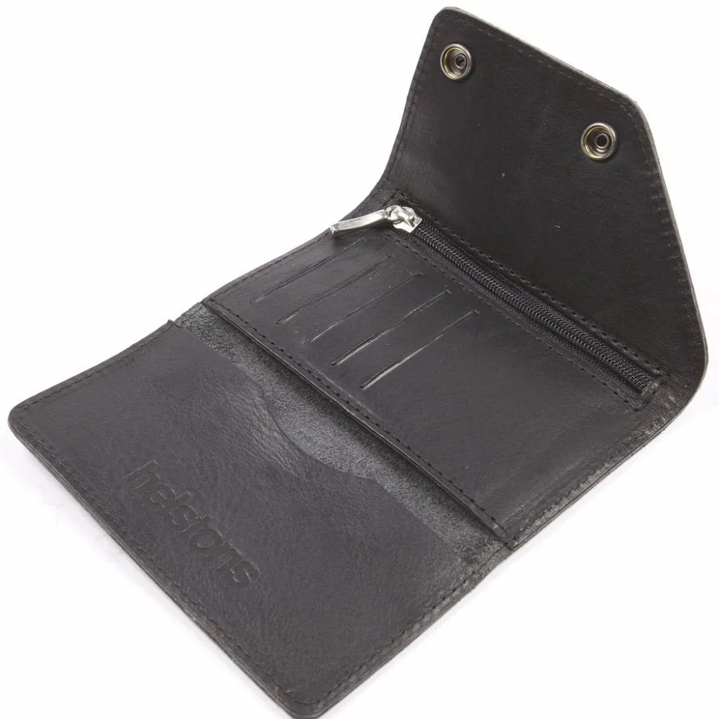 Helstons Motorcycle Accessories Hand Sewn Leather Biker Wallet - Black