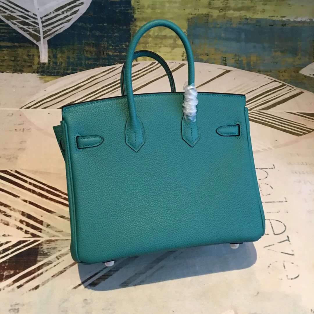 HM Birkin Dark Green For Women Silver Toned Hardware 9.8in/25cm