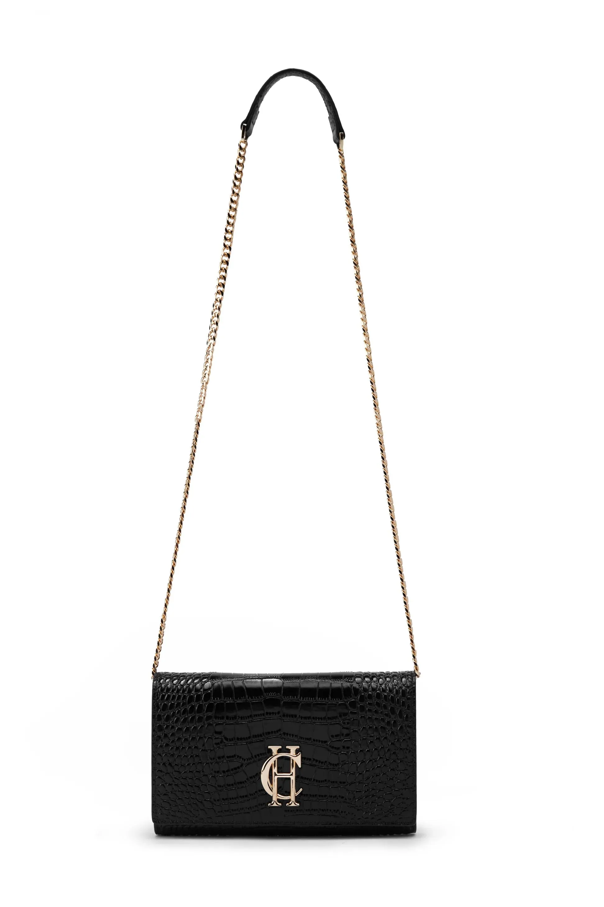 Holland Cooper Highbury Clutch Bag in Black Gold