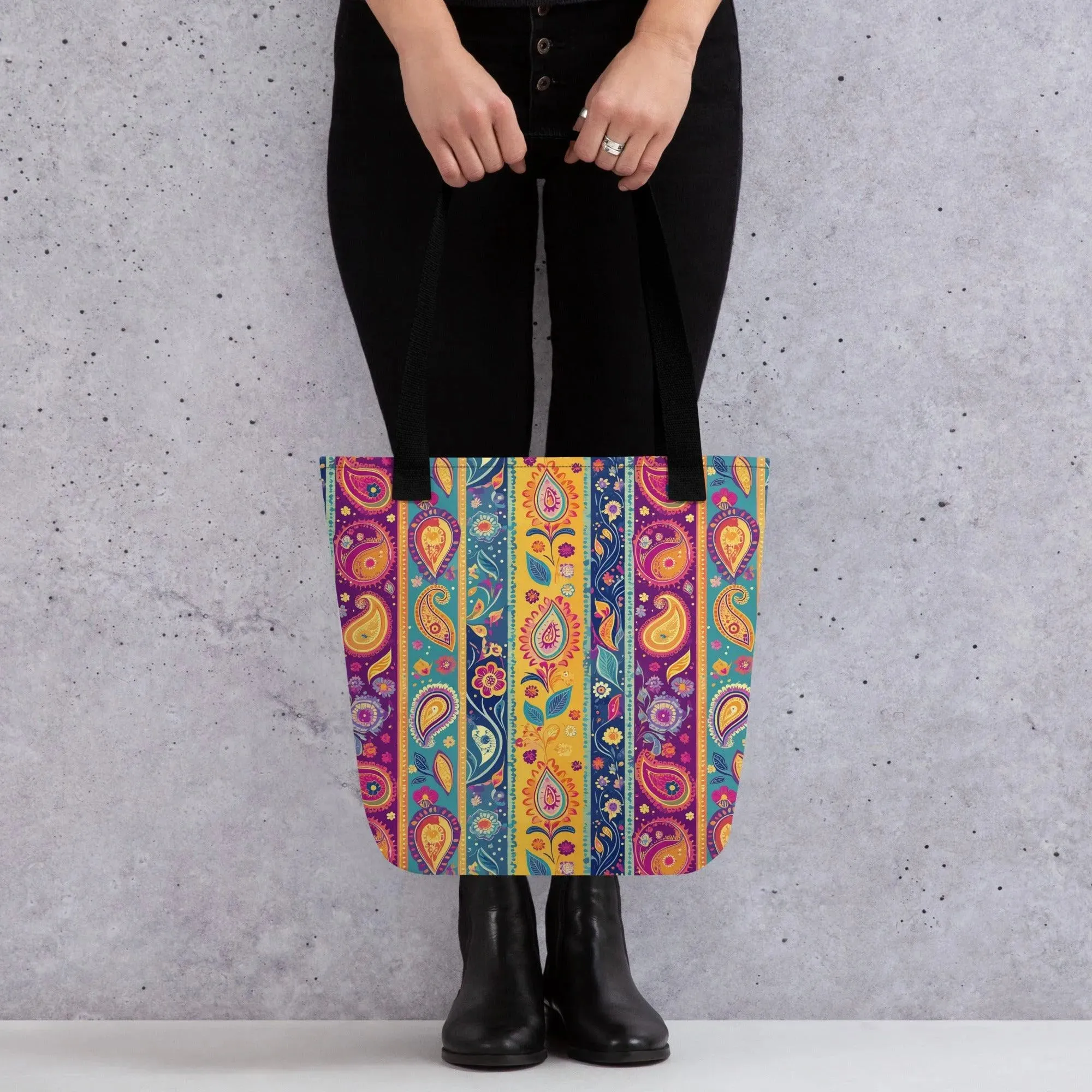 Indian Whimsical Paisley Tote Bag