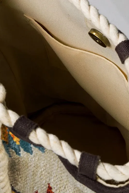 Ivory Handwoven Nouveau Bucket Bag