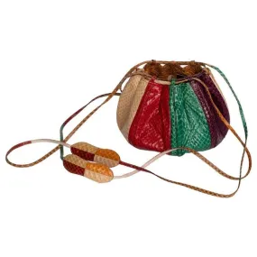 JUDITH LEIBER Multicolored Snakeskin Beach Ball Shoulder Bag, 1980s