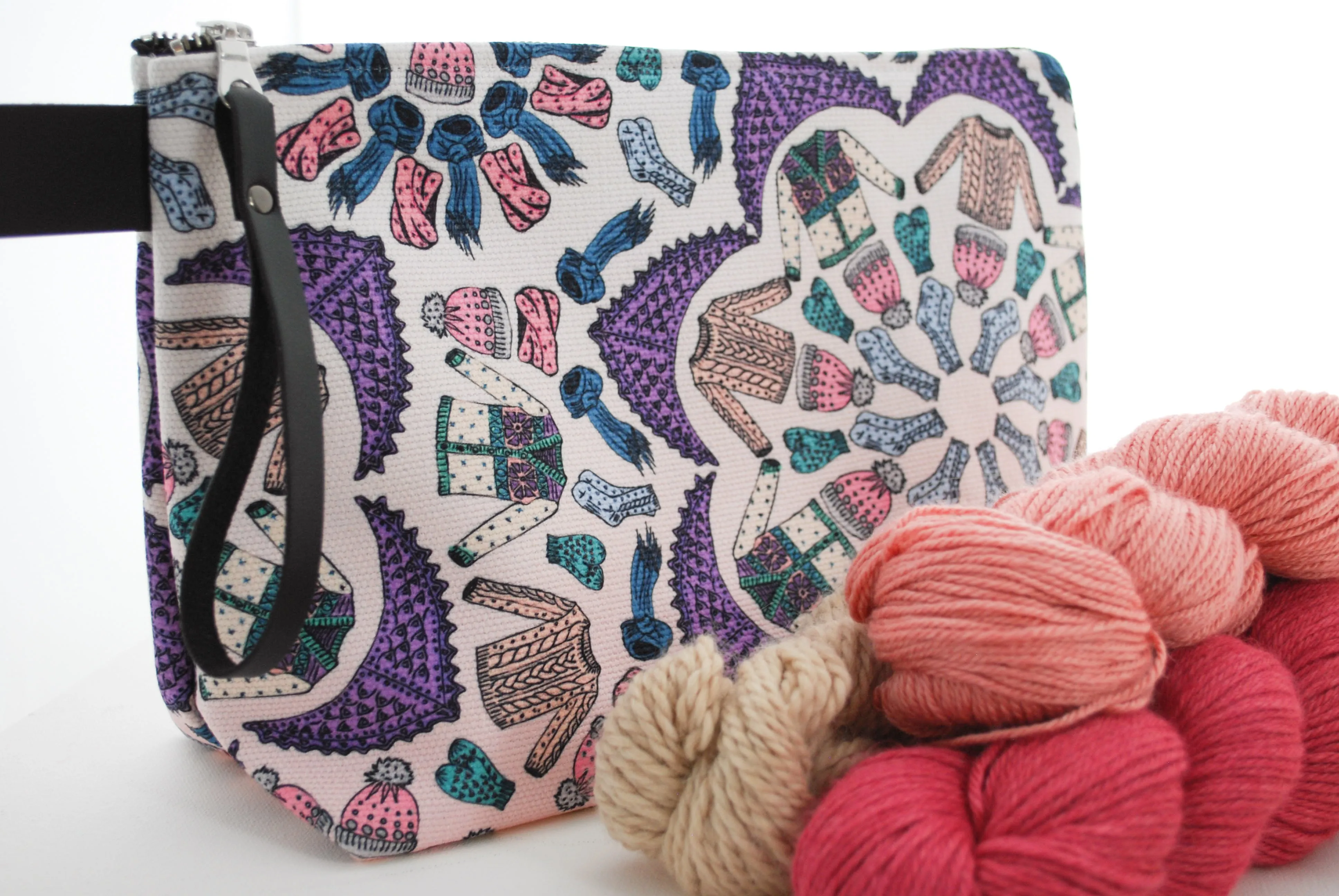 Kaleidoscope Knits Project Bag for Knitters - Rose Colourway