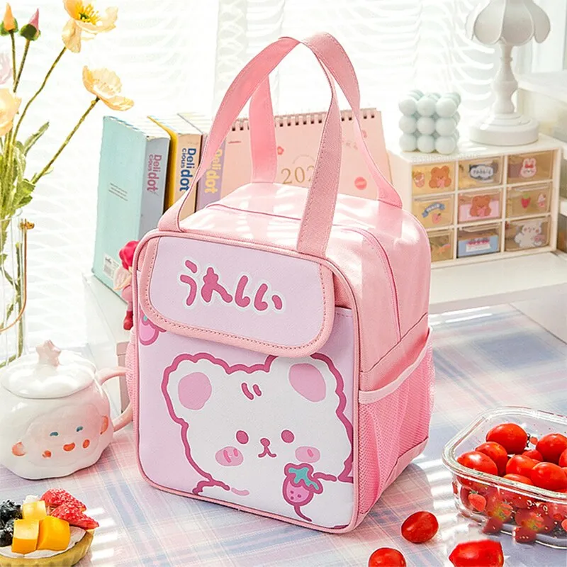 Kawaii Pink Bear Lunch Bag Collection | NEW