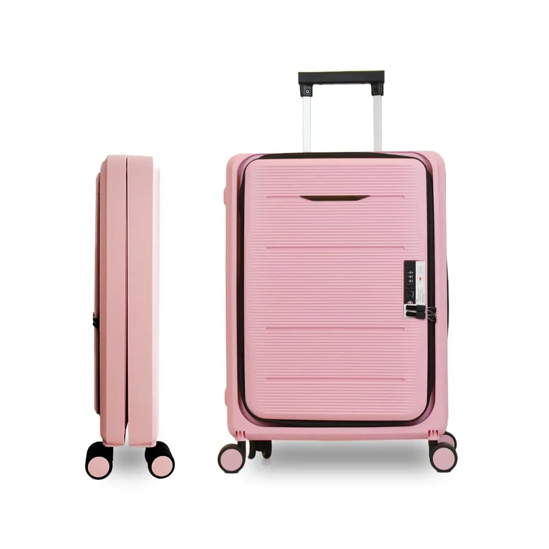 Kuber Industries Luggage Bag | Trolley Bags for Travel | Collapsible Luggage Bag | Travelling Bag | Trolley Bags for Suitcase | Lightweight Luggage Bag | 24 Inch | Pack of 5 | Rose Pink