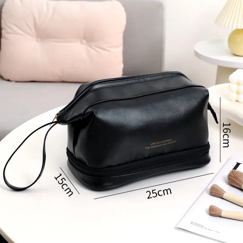 Large Capacity Giant Can Hold Double Layer Cosmetic Bag Women Portable Cosmetics Storage Box Bag