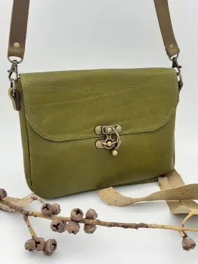 Leather Brass Clasp Bag