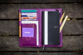 Leather Hobonichi Weeks Mega Cover - Purple