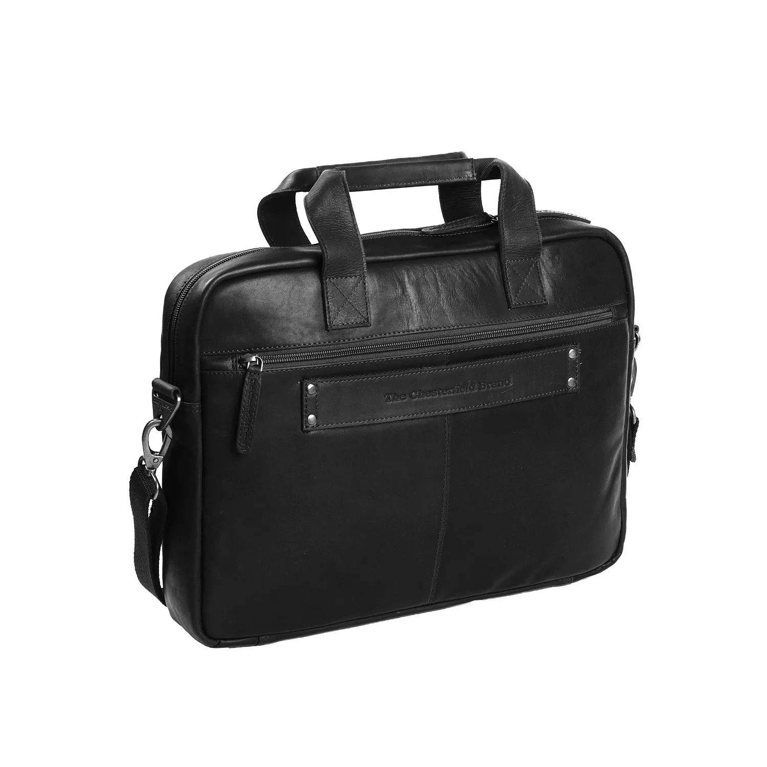 Leather Laptop Bag Black Calvi