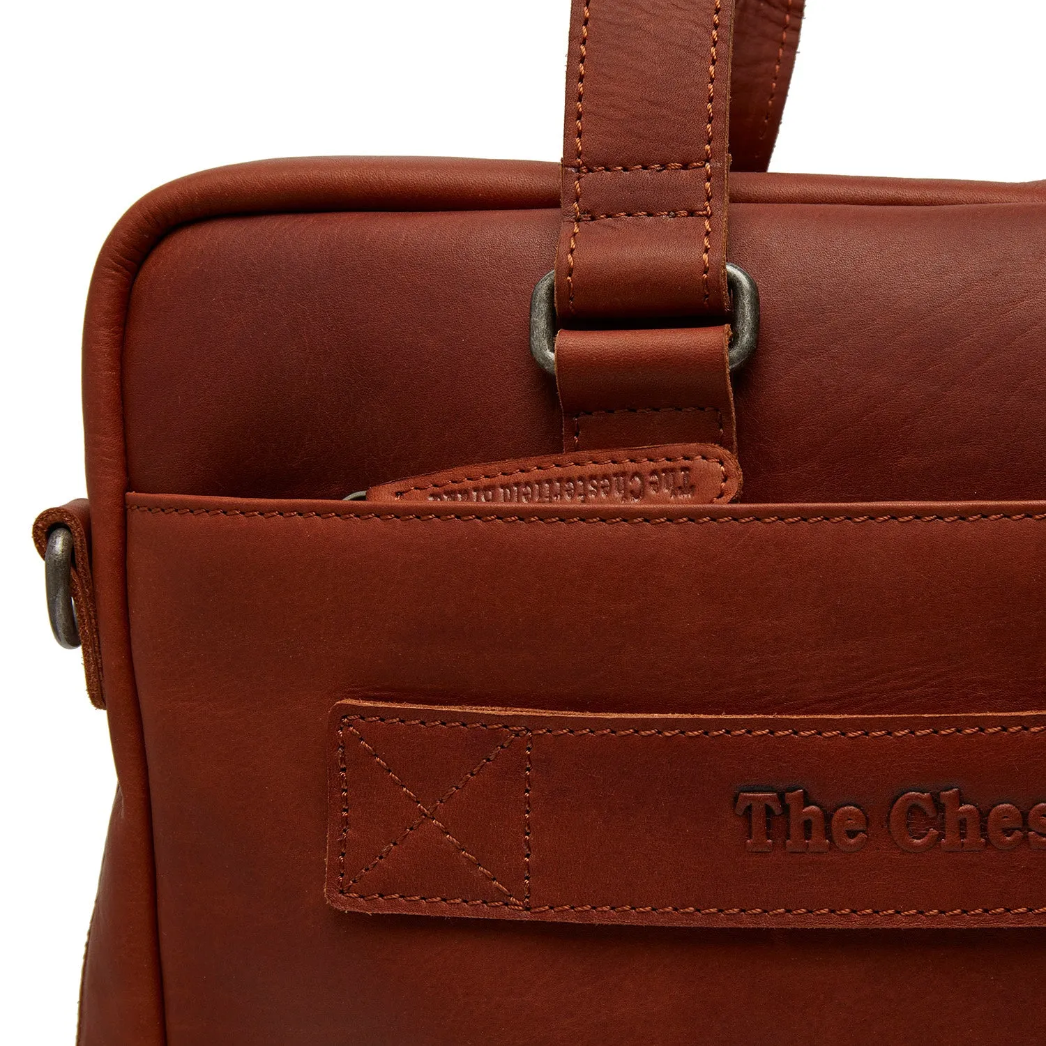 Leather Laptop Bag Cognac Manhattan