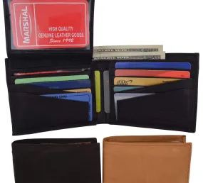 Leather Men Bifold Wallet Removable ID Case Hidden Compartment 589 CF